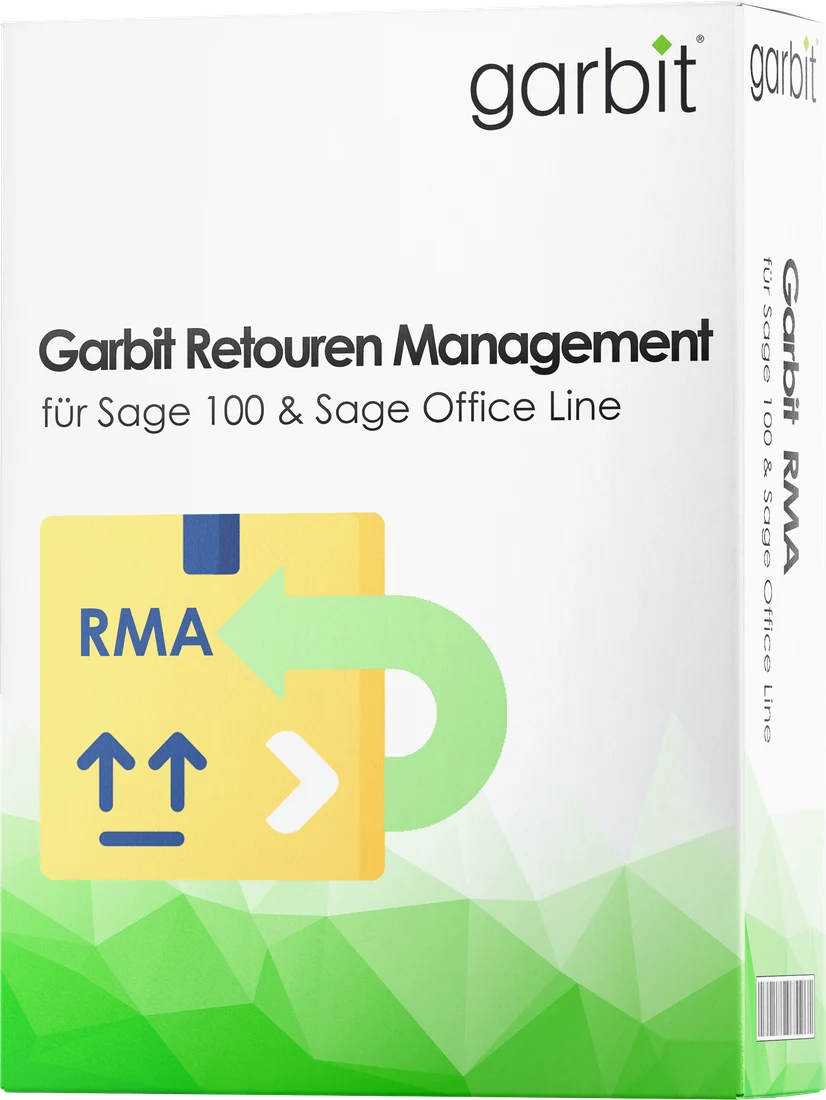 Produktbox Garbit Retouren Management (RMA) für Sage 100 und Sage Office Line