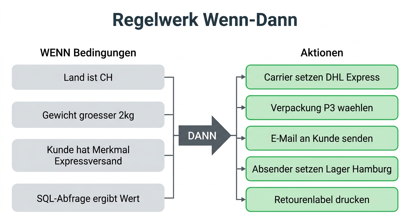 Regelwerk WENN-DANN Flussdiagramm