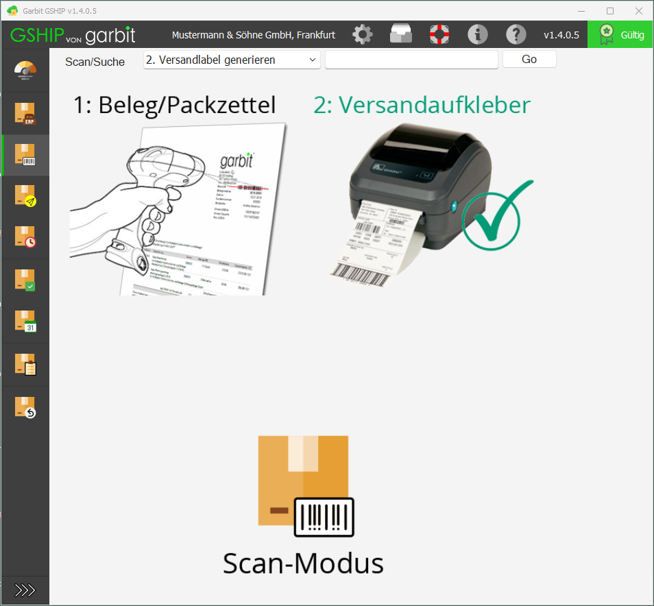 Garbit SHIP Scan-Modus